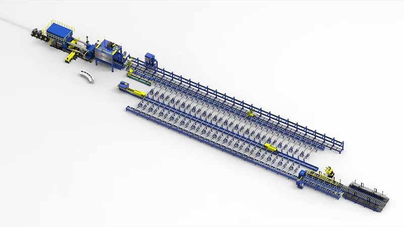 Video animado en 3D para línea de extrusión de perfiles de aluminio